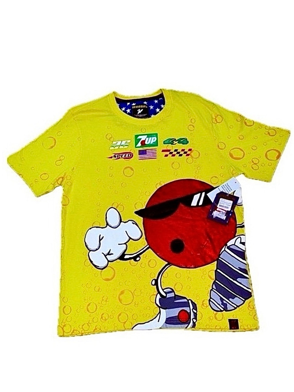KRYPTIC x 7UP *NWT* Motorsports Racing Graphic T-Shirt Bubble Print | Men's L